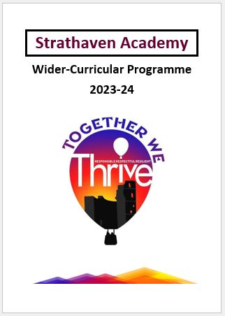 Front cover of our wider-curricular programme booklet